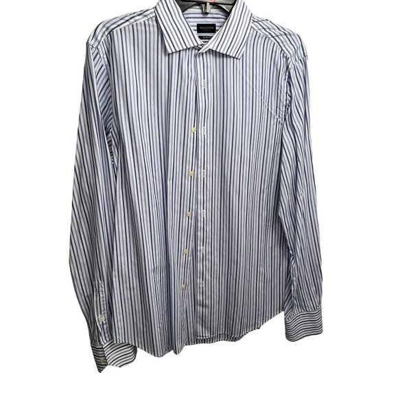 Valentino Roma Men Shirt Long Sleeve Button Up Blue Slim Fit 15.5 42 Medium M - Picture 2 of 8